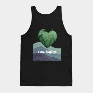 Love Nature No. 1: Green Valentine's Day on a Dark Background Tank Top